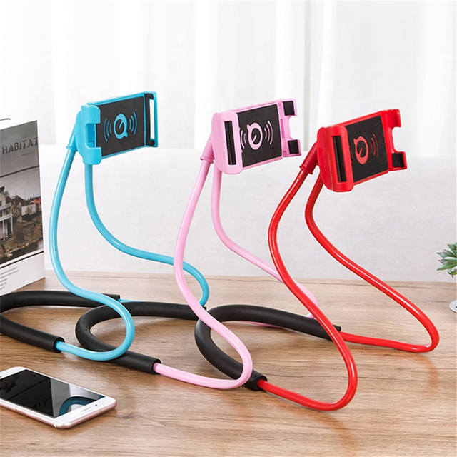 Lazy Hanging Neck Phone Stand Holder 360 Degree Rotatable Mobile Phone Stand Necklace Bracket for Smartphones Flexible Outdoor