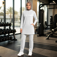 Ensemble de sport islamique modeste surdimensionné Zaynab pour femmes, séchage rapide, anti-transpiration, avec hijab assorti, vêtements de sport musulmans