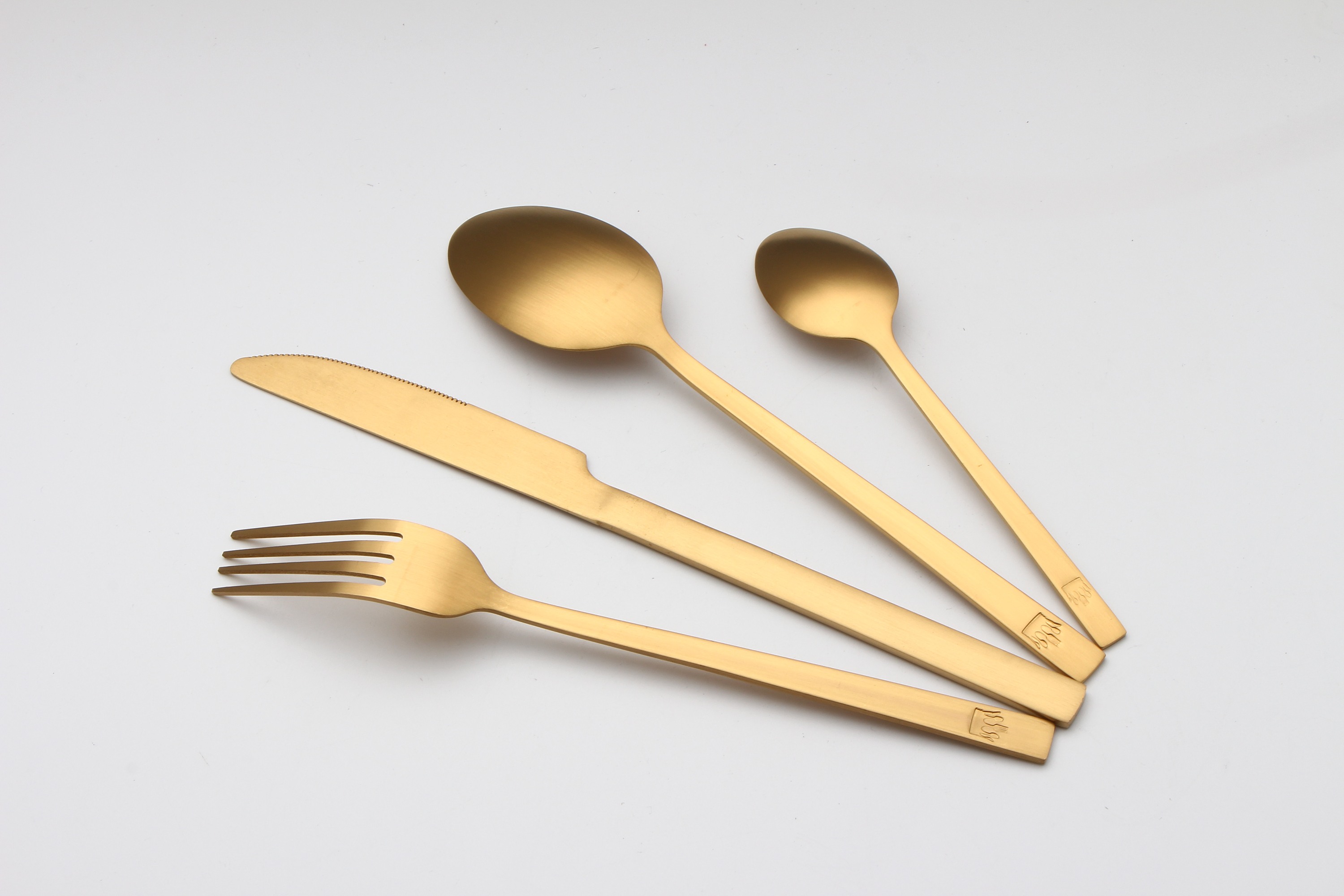 Restaurant Gold Plated Wedding Bulk Stainless Steel Modern Custom Logo Matte Black Flatware Dinnerware Sets Spoon Fork Superior · image 2