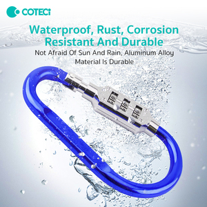 Verrou de casque de <span class=keywords><strong>moto</strong></span> COTECi avec crochet en forme de D et serrure à code, sécurité antivol, portable et sûr, crochet pour panier de voiture - Product Image 6