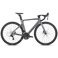 Vélo de route R12 en fibre de carbone avec roues en aluminium, 24 vitesses, cadre aérodynamique, freins à disque hydrauliques, léger