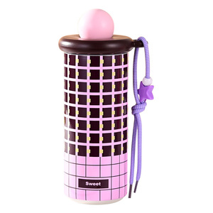 450ml Cute Cartoon Double Drink <b>Insulated</b> Tumbler 316 Stainless Steel Portable Water <b>Bottle</b> With Lanyard Fashion Coffee Cup - Product Image 3