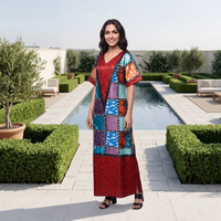 Robe chemise décontractée grande taille style africain 2026 à faible MOQ, robes Boubou d'été à imprimé floral et sequins