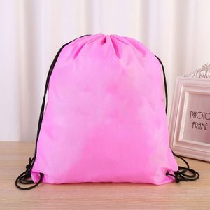 Custom 210D Waterproof Polyester Small Size Unisex Storage Bag Double Shoulder <b>Drawstring</b> <b>Backpack</b> - Product Image 3