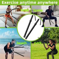 Pratique 2 pièces sans fil intégré Gym Trainer Battle Rope Stick Durable & Portable en acier inoxydable pour un usage domestique