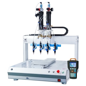 Robot de distribution de colle automatique à quatre têtes et station unique, populaire en usine, avec pompe à moteur à roulement, garantie 1 an - Product Image 1