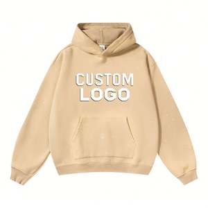 Sudadera con capucha de algodón personalizada sin cordones, con gráfico, de peso pesado, con parches desgastados, estilo vintage, streetwear, lavado ácido y efecto descolorido por el sol. - Product Image 1