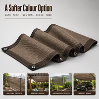 Filet d'ombrage beige personnalisable en HDPE stabilisé aux UV pour la protection des plantes du jardin et du patio
