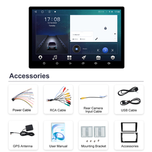 Podofo 13 pouces TS18 Android autoradio 8 cœurs 4 + 64G universel voiture stéréo sans fil Carplay Wifi DSP GPS FM/AM/RDS <span class=keywords><strong>Radio</strong></span> Para Auto - Product Image 6