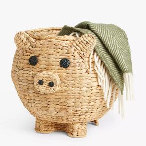 ตะกร้าเก็บของเล่นเด็กทำมือขายดี ตะกร้าหวายรูปหมูสำหรับใส่ของเล่นเด็ก - Product Image 4