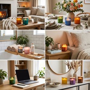 Thickened Glass Candle Jars with <b>Lids</b> Empty Candle Container for Wedding Party Home <b>Decor</b> DIY Candle Making Bulk Wholesale - Product Image 5
