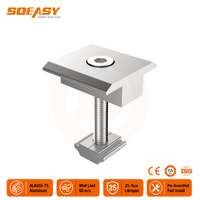 Serre-câble intermédiaire en aluminium Soeasy pour module PV, 30 mm, 35 mm, anodisé, pour fixation de panneaux solaires sur système de rail PV, toit de carport