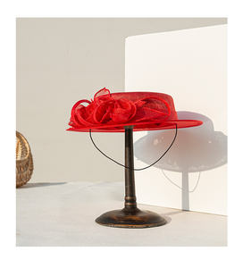 Chapeau d'église marron rouge de couleur personnalisée Fascinator à bord plat Kentucky Derby chapeau de fête de mariage pour femmes femmes - Product Image 3