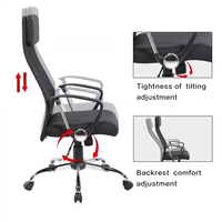 Chaise de bureau de direction moderne à dossier haut, de luxe, de haute qualité, confortable, ergonomique, en maille véritable, pivotante, réglable, rotative, ISO