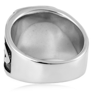 yunnique <b>Titanium</b> Steel <b>Ring</b> Square Black Epoxy Resin Men's Geometric Fashion Jewelry Gift Silver Color FY280199 - Product Image 4
