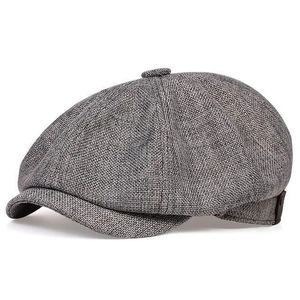 Hot Sale Plaid Newsboy <b>Cap</b> <b>Men</b> Vintage Wool Octagonal <b>Cap</b> Warm Winter Painter Hat - Product Image 5