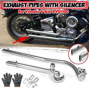 Tubo de Escape para Motocicletas con Silenciador Extraíble, Sistema de Escape Completo para Yamaha V Star XVS1100 1999-2009 Dragstar - Product Image 1