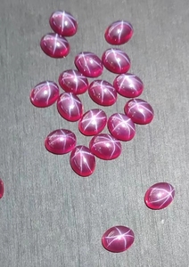 Đá quý tổng hợp Charm Gems, mặt cabochon oval, 20x15mm, màu hồng, giá như <span class=keywords><strong>Ruby</strong></span> sao, <span class=keywords><strong>Corundum</strong></span> - Product Image 2