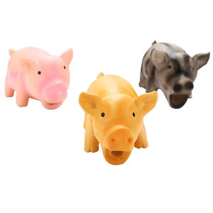 Sıcak satış lateks malzeme temiz diş yapma ses domuz şekli köpek çiğnemek oyuncak - Product Image 2