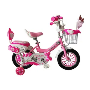 Rodas de ar baratas de adsorção de choque, bicicleta para crianças, impressão de desenho animado, bicicleta infantil, com assento de boneca