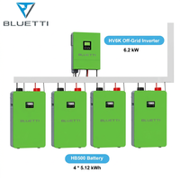 Solution énergétique durable BLUETTI HV6K, système d'énergie solaire prêt à l'emploi, contrôle par application intelligente, batterie LiFePO4, alimentation de secours