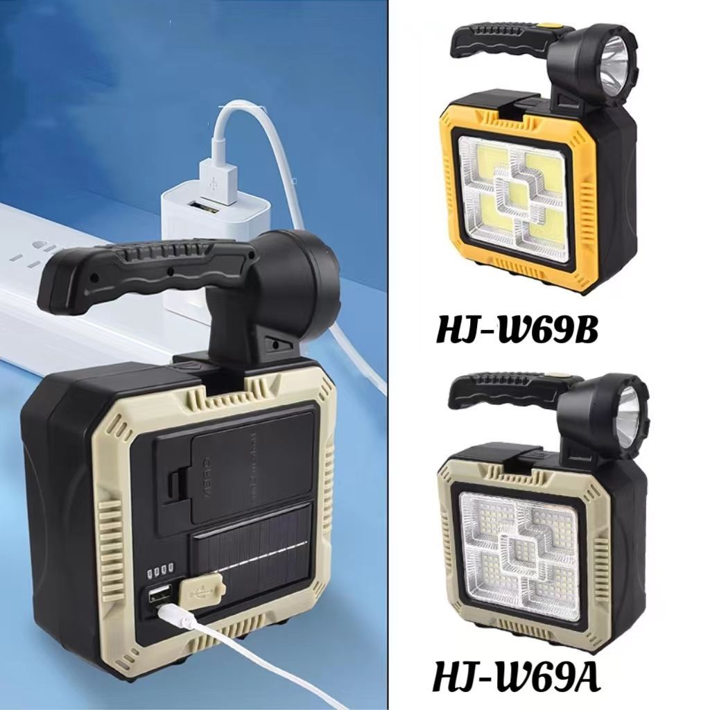Portable LED Work Light with Tool Kit, 2-in-1 Rechargeable Flood Light Spotlight, 16-Piece General Household Hand Tool Set