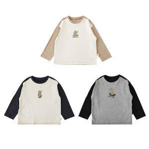 Sweat-shirt à capuche personnalisé pour enfants décontracté impression OEM combine <span class=keywords><strong>confort</strong></span> pour bébé col rond odm couleur bloquée enfants garçons pull-over - Product Image 2