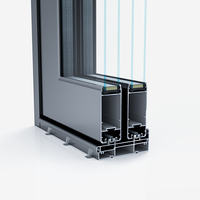 Portes coulissantes en aluminium à double vitrage imperméables avec cadre en aluminium