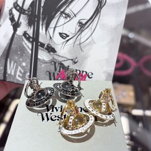 Nuevo Conjunto de Joyería de Alta Calidad 2025 de Moda Occidental, Reina Madre NANA, con Zirconia Grande 3D y Aleación de Cobre Galvanizado con Efecto Goteo de Resina Saturno - Product Image 2