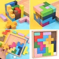 Blok Rusia 3D Set Blok Bangunan Intelijen Warna-warni Teka-teki Pendidikan Montessori 3D Permainan Blok Rusia