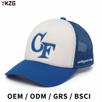 Casquette de camionneur en mousse à 5 panneaux avec logo personnalisé brodé en 3D de haute qualité, certifiée BSCI GRS, fabricant professionnel