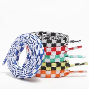 Cordones Planos a Cuadros de 8mm de Ancho, 100-180cm, Cordones Coloridos con Estampado a Cuadros para Zapatos Deportivos, Casuales, de Lona - Product Image 1