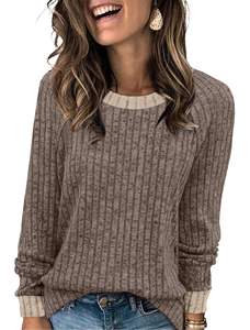 Women's Autumn Pullovers Long Sleeve Casual Breathable Thick Solid Pattern Rugged Wire <b>Mesh</b> Loose Fit Fashion <b>Tops</b> - Product Image 4