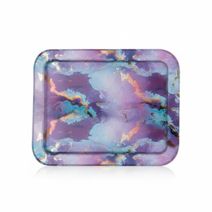 Kontensan EF169F0 310x430mm Modern Metal <b>Rectangular</b> Tray Pink and <b>Gold</b> Marble Texture Decorative Serving Platter <b>Mirror</b> Tray - Product Image 2