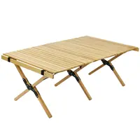 AMOYCN เก้าอี้สำหรับแคมป์ปิ้งปิคนิค,โต๊ะทำจากไม้เนื้อแข็งพับได้สำหรับชายหาดใช้กลางแจ้งไข่ม้วนบีช