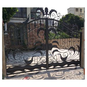 Puertas <span class=keywords><strong>de</strong></span> <span class=keywords><strong>Hierro</strong></span> Forjado Modernas, Ecológicas <span class=keywords><strong>y</strong></span> Duraderas, Puerta Doble Retráctil <span class=keywords><strong>de</strong></span> Acero <span class=keywords><strong>para</strong></span> Entrada <span class=keywords><strong>de</strong></span> Jardín, <span class=keywords><strong>para</strong></span> Villa - Product Image 3
