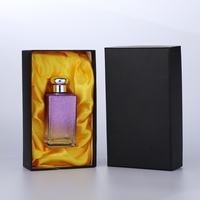 Flacon de parfum en verre noir dégradé élégant de 50 ml avec pulvérisateur - Couleurs et logo personnalisables, respectueux de l'environnement, sérigraphié, MOQ 100 pièces
