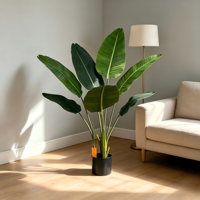 JOLAMIRA Plante Artificielle Banane du Voyageur, Grande, pour Intérieur, Salon, Style Nordique Luxe Léger, en PE+Fer+Tissu, Écologique et Durable
