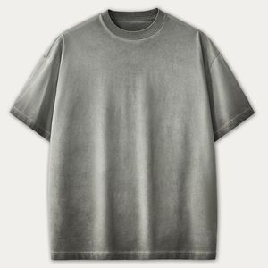 เสื้อยืดผู้ชายโอเวอร์ไซส์วินเทจสำหรับทุกเพศ280กรัมเสื้อลำลองคอกลมล้างว่างเปล่าแบบลำลอง - Product Image 6