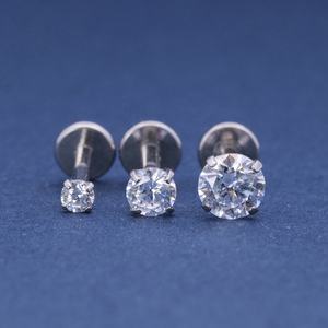 Astm F136 Titanio 2mm 3mm 4mm 5mm Cz Labret Cartílago Labret <span class=keywords><strong>Helix</strong></span> Titanio Parte posterior plana Pendientes G23 Piercing para el cuerpo Joyería - Product Image 1