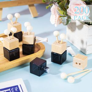 8ml Glass Car Air Freshener <strong>Vent</strong> <strong>Clip</strong> Empty Essential Oil <strong>Diffuser</strong> Bottle Auto Glass Perfume <strong>Diffuser</strong> with <strong>Vent</strong> <strong>Clip</strong> Wooden Cap - Product Image 2