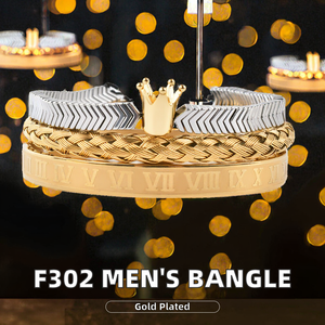 Ensemble de bracelets romains en acier inoxydable F302 pour hommes, <span class=keywords><strong>manchette</strong></span> en <span class=keywords><strong>macramé</strong></span> perlé personnalisée de luxe, breloque en perles gravées pour la mode masculine - Product Image 2