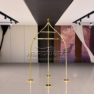Arche de <span class=keywords><strong>jardin</strong></span> en acier inoxydable doré <span class=keywords><strong>pour</strong></span> la décoration de banquets et événements royaux, <span class=keywords><strong>location</strong></span> de structures métalliques <span class=keywords><strong>pour</strong></span> mariages, unique, romantique, de qualité supérieure - Product Image 2