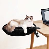 Lit de bureau rond pour chat amovible de 40 cm avec rotation réglable à 360° ° Hamac de fenêtre rotatif pour chat en alliage d'aluminium pour bureau