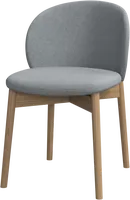 Chaise de salle à manger scandinave moderne haut de gamme avec dossier incurvé rembourré, pieds en chêne robustes et durables, meuble de maison écologique