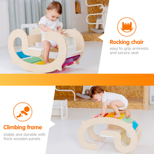 <span class=keywords><strong>Balance</strong></span> Board Crèche Bébé Escalade Interactive Jouet Éducatif Intérêt <span class=keywords><strong>Chaise</strong></span> à Bascule Arc-<span class=keywords><strong>en</strong></span>-ciel <span class=keywords><strong>en</strong></span> <span class=keywords><strong>Bois</strong></span> pour Enfants - Product Image 3