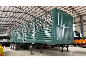 Cage de cheval de bétail remorque à benne basculante 5 essieux camion de cargaison matériel en acier semi-remorque 150 KG charge utile extérieure - Product Image 3