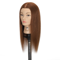 Tête de mannequin professionnelle 100% cheveux humains pour coiffeurs, cheveux résistants à la chaleur pour le bouclage et le lissage