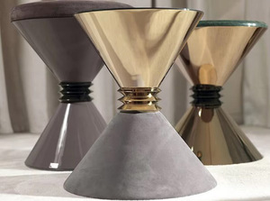 Tavolino da Salotto Contemporaneo di Lusso con Base in Acciaio Inox, Forma a Clessidra e Piano in Vetro a Specchio - Product Image 6