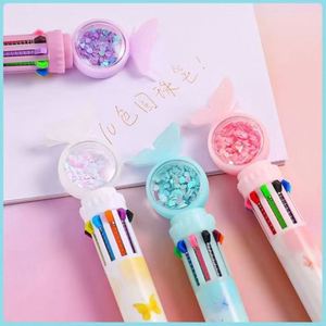 Hot Selling Wholesale Promotional 10 Colors 1 <b>Retractable</b> 0.5mm Plastic Multi-Functional OEM Ballpoint <b>Pen</b> Cute Butterfly Animal - Product Image 4